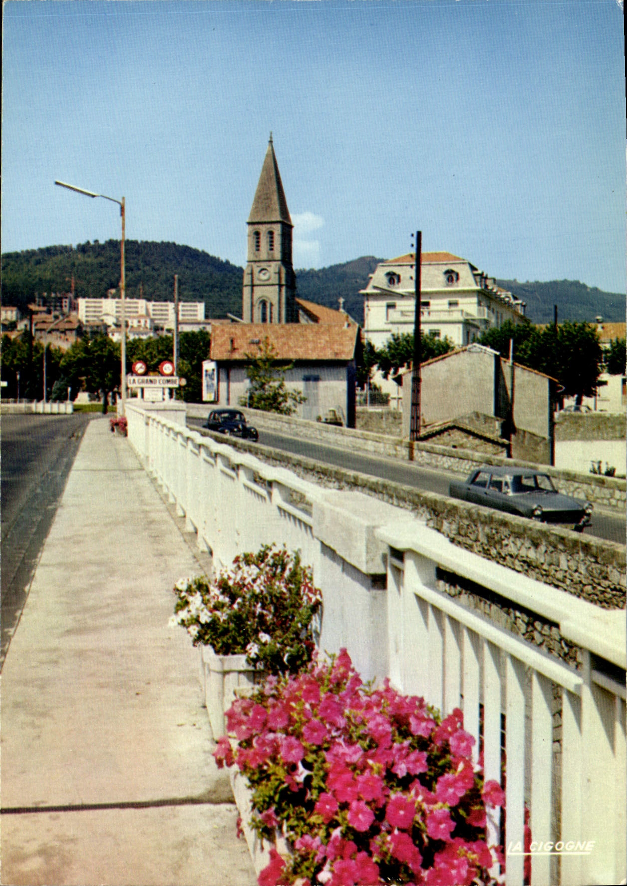 CPSM La GRANDE COMBE L'Entree Du Pont Et I'Eglise