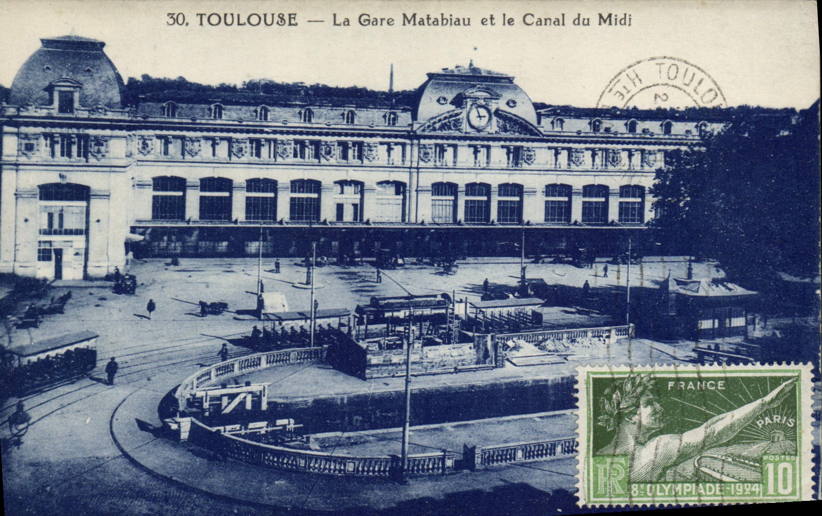 CPA Toulouse La Gare Matabiau Et Le Canal Du Midi
