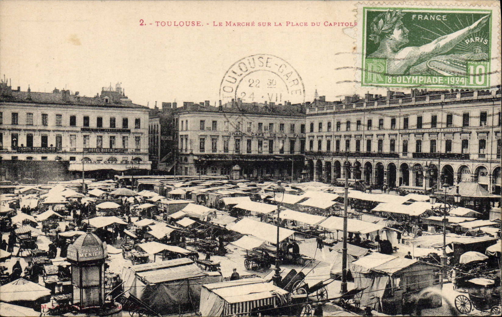 CPA Toulouse Le Marché Sur La Place du Capitole