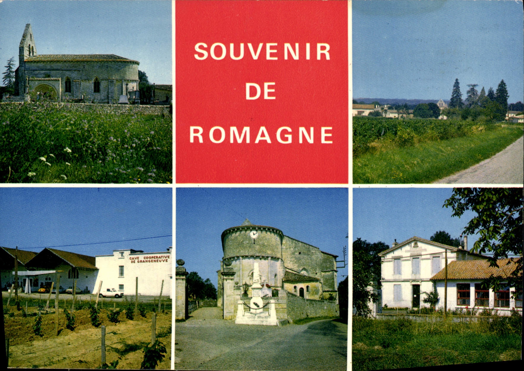 CPSM Romagne Divers Aspects Vue Generale Cave Cooperative L'Eglise Ecoles Mairie