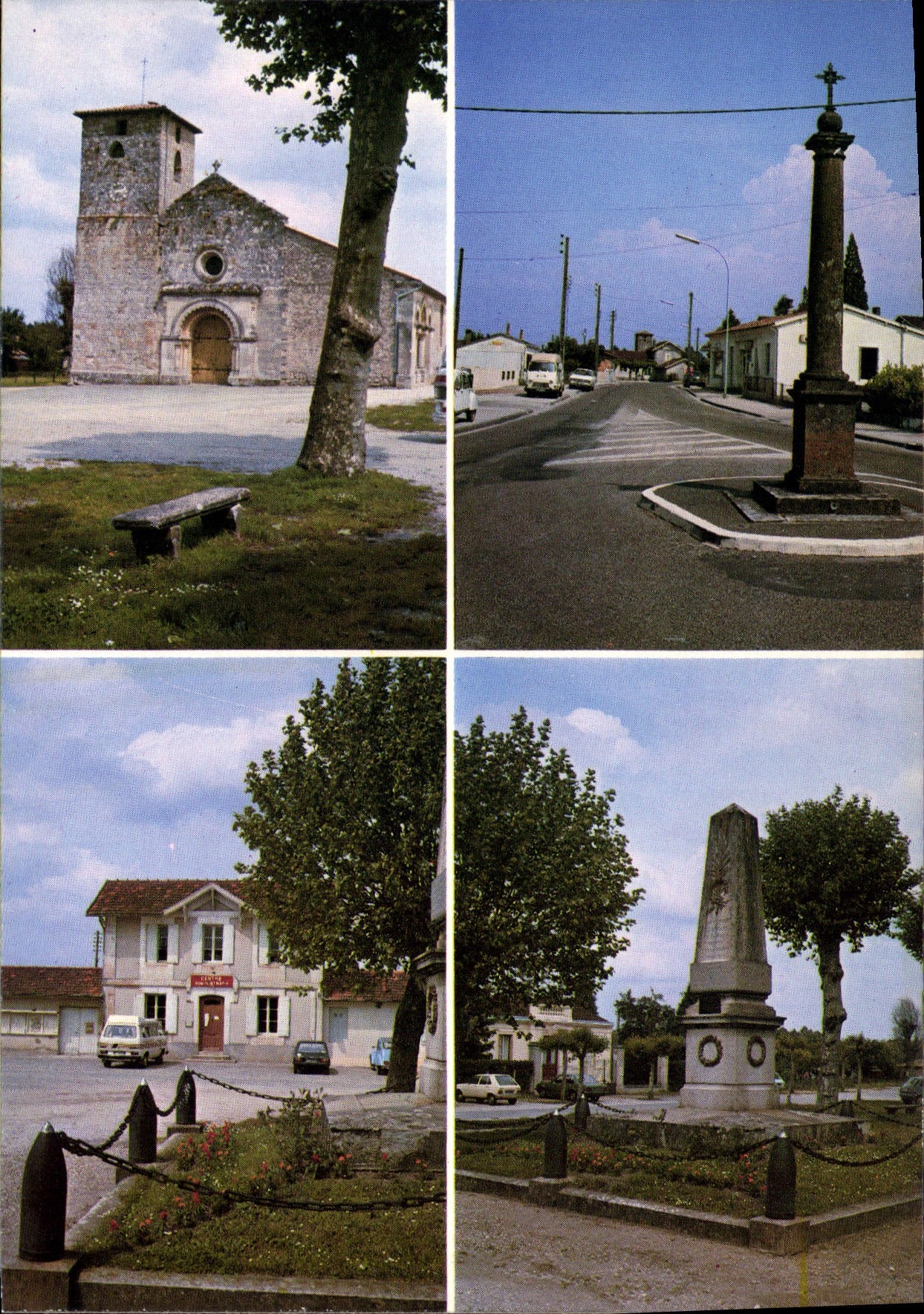 CPSM Saint Aubin De Medoc L'Eglise Le Calvaire Le Centre Administratif