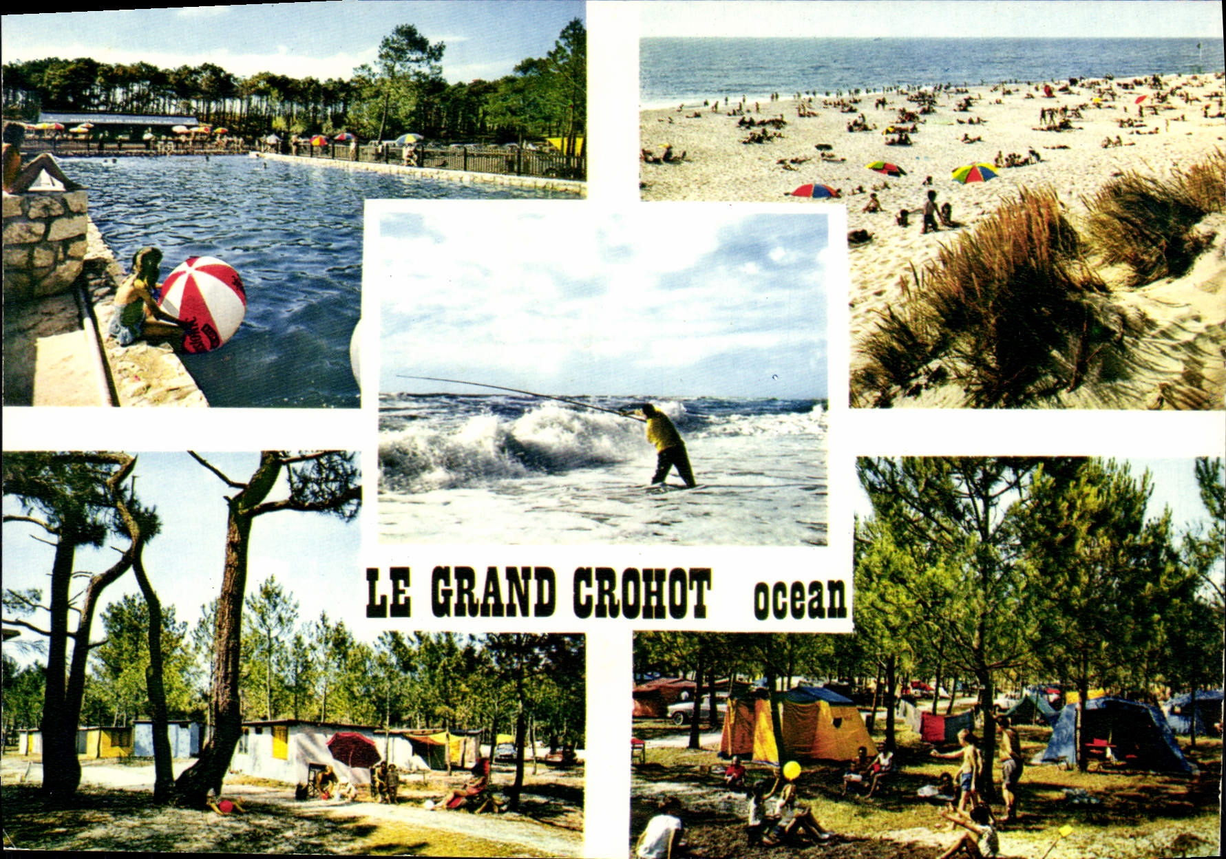 CPSM Le Grand Crohot Ocean Camping International Lege La Piscine dans les pins la Plage peche au lan