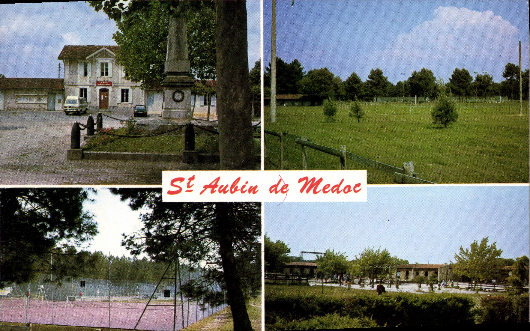CPSM Saint Aubin De Medoc Le Centre Administratif La Plaine Des Sports Les Tennis Municipaux Le Grou