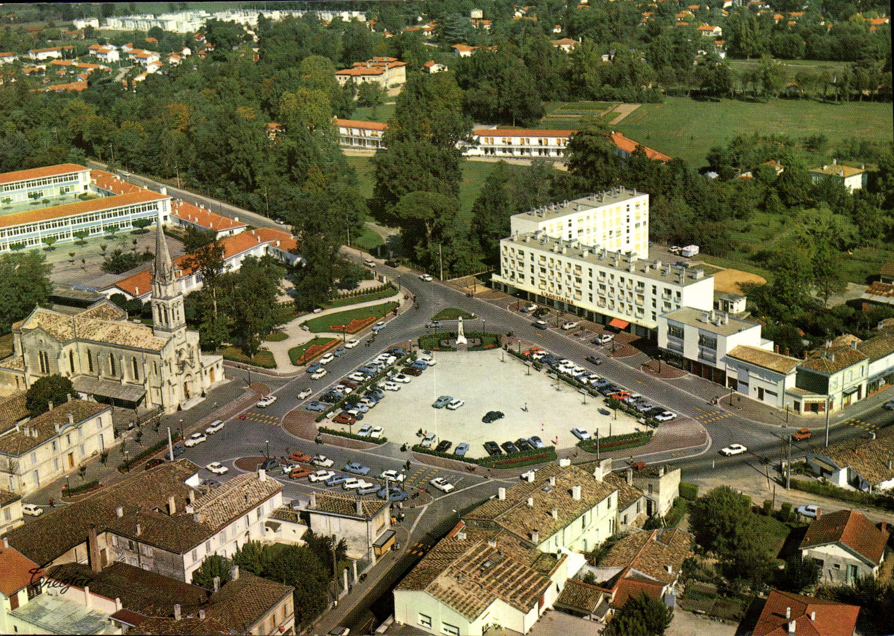 CPSM Gradignan Vu Du Ciel Le Centre