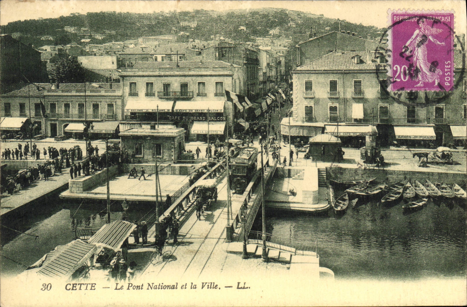 CPA Cette Le Pont National Et La Ville SETE