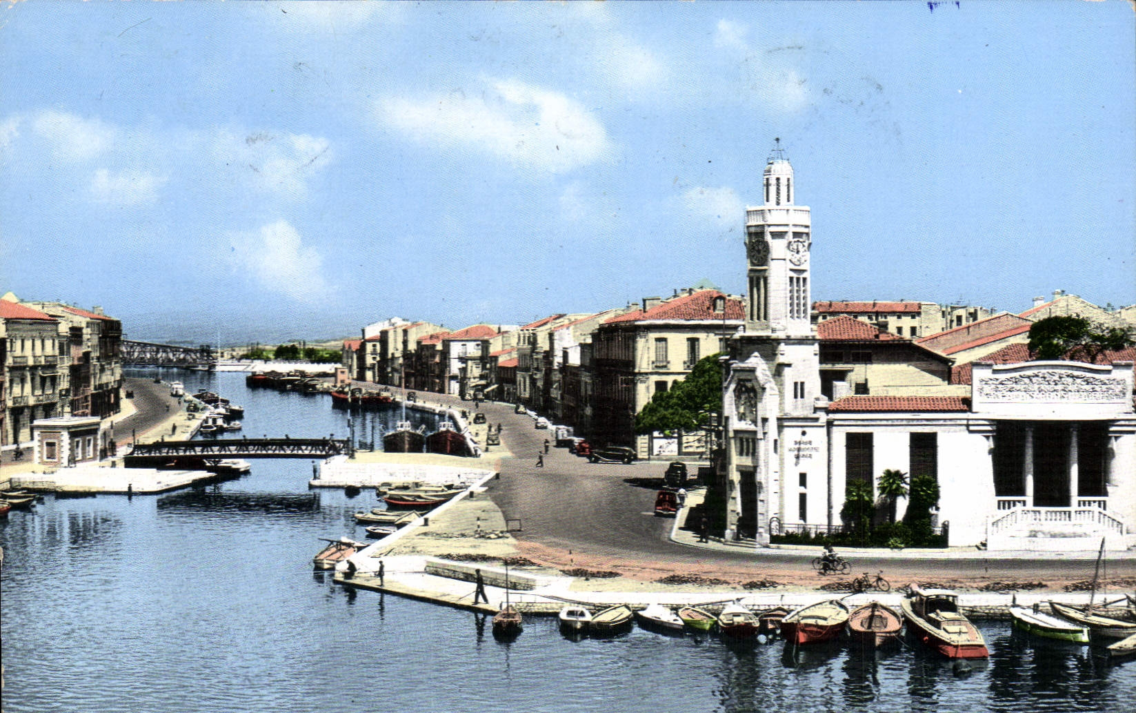 CPA Sete Le Palais Consulaire Et Le Canal