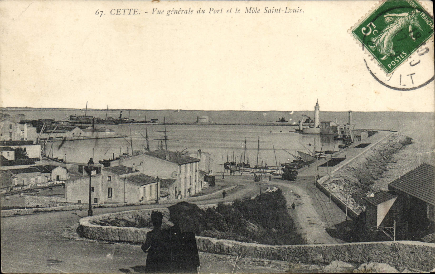 CPA Cette Vue Generale Du Port Et Le Mole Saint Louis