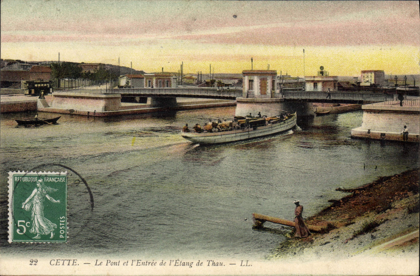 CPA Cette Le Pont Et I'Entree De I'Etang De Thau
