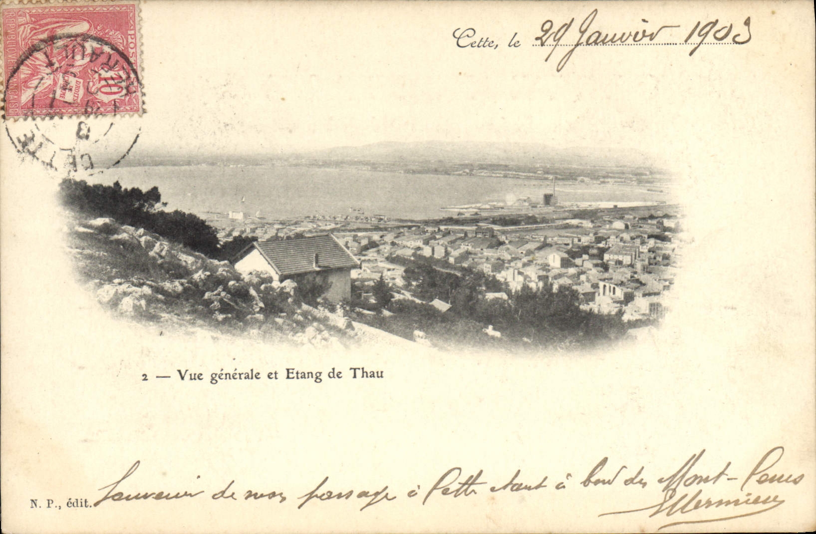 CPA Cette Vue Generale Et Etang De Thau