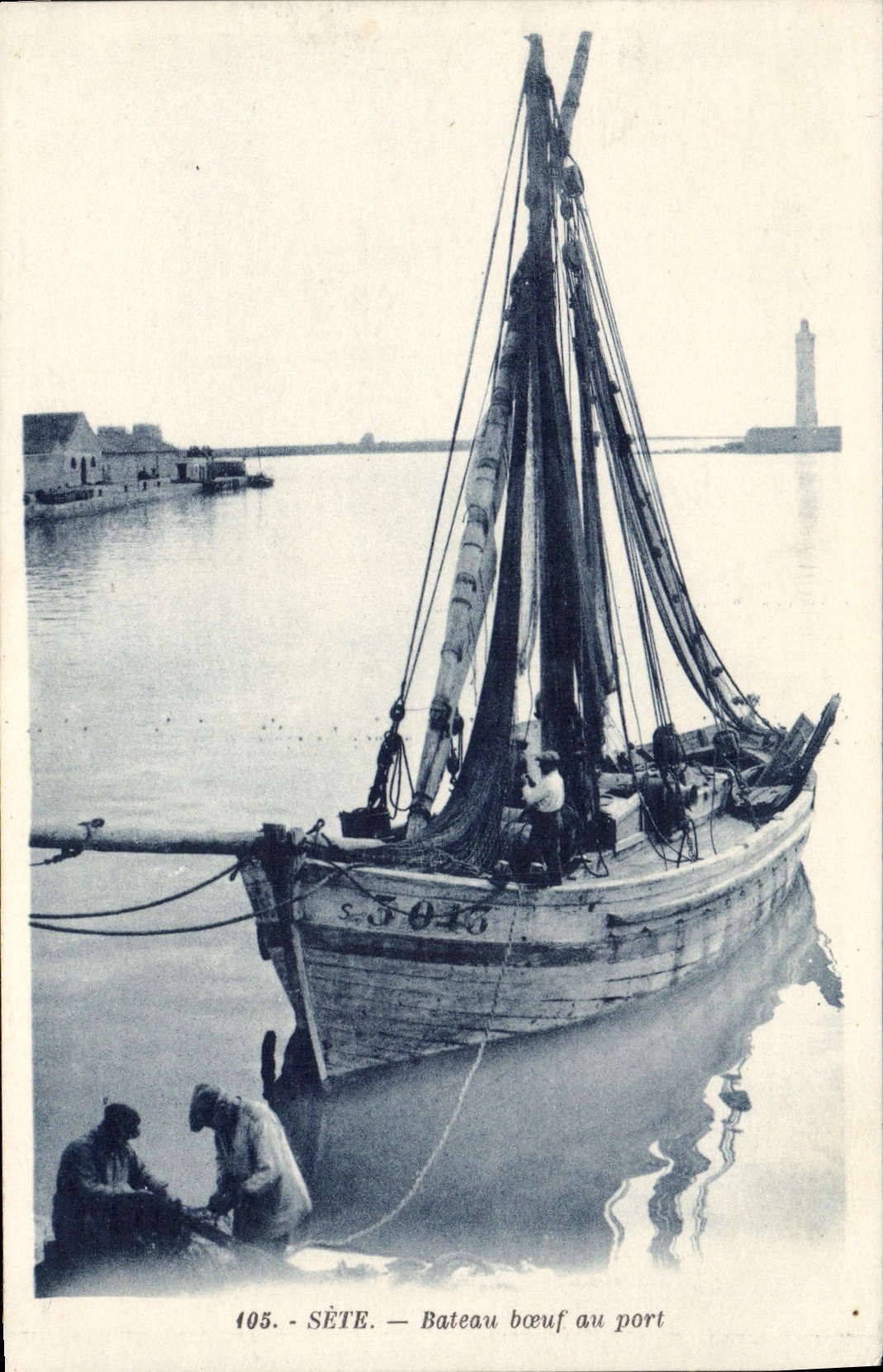 CPA Sete Bateau Boeuf Au Port