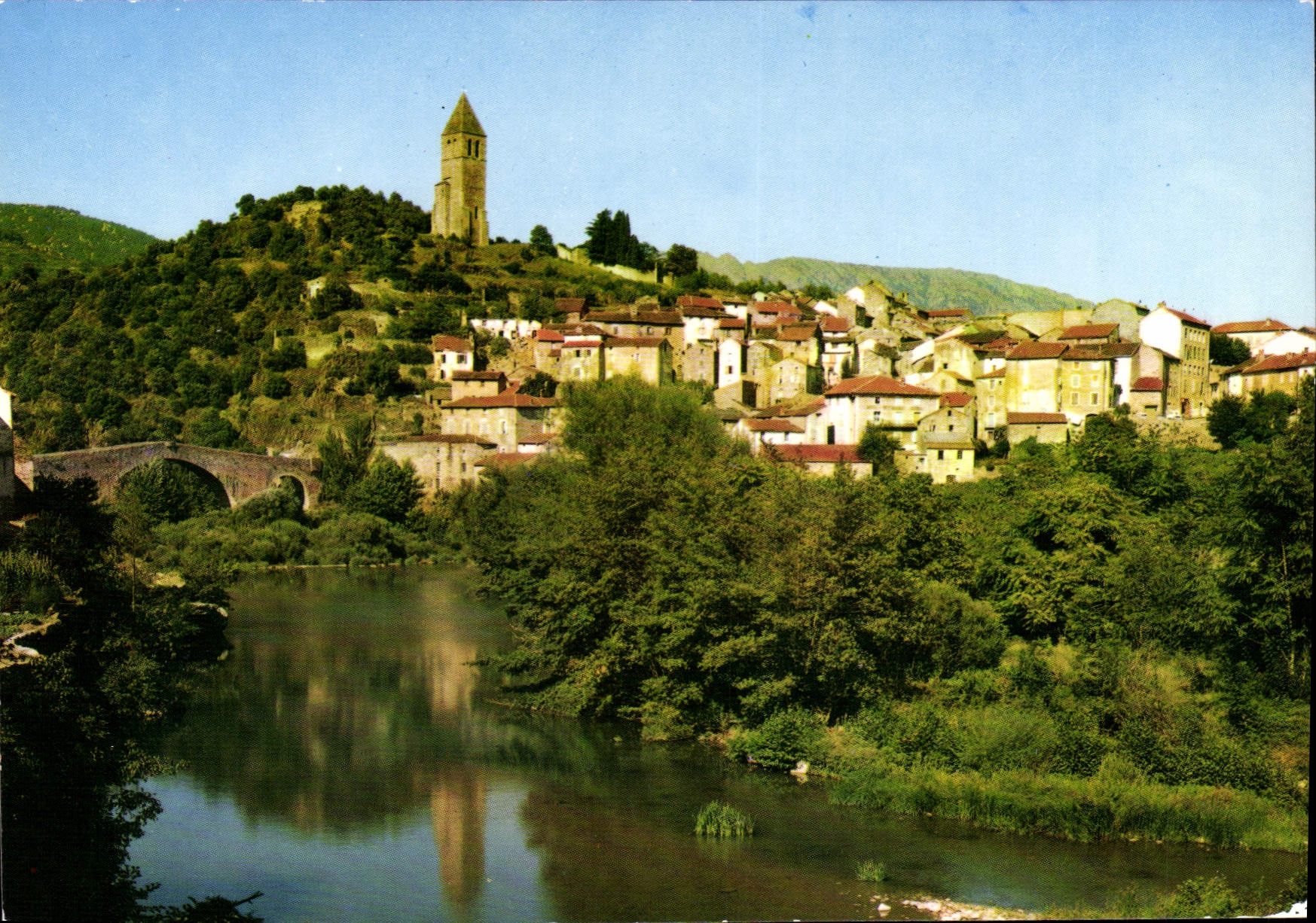 CPSM Olargues Vue Generale Avec La Tour Clocher pont du diable