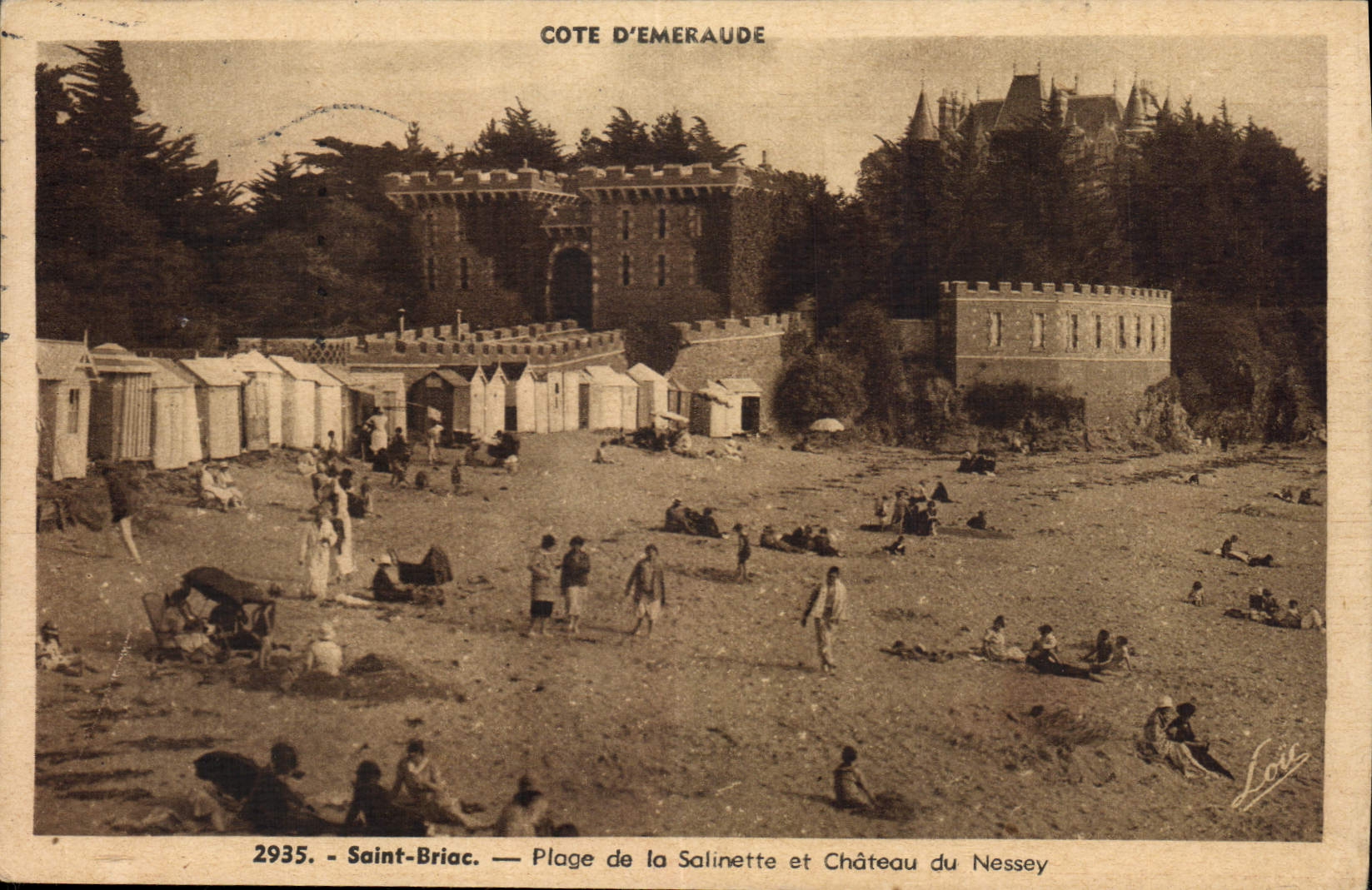 CPA Saint Briac Plage De La Salinette Et Chateau Du Nessey
