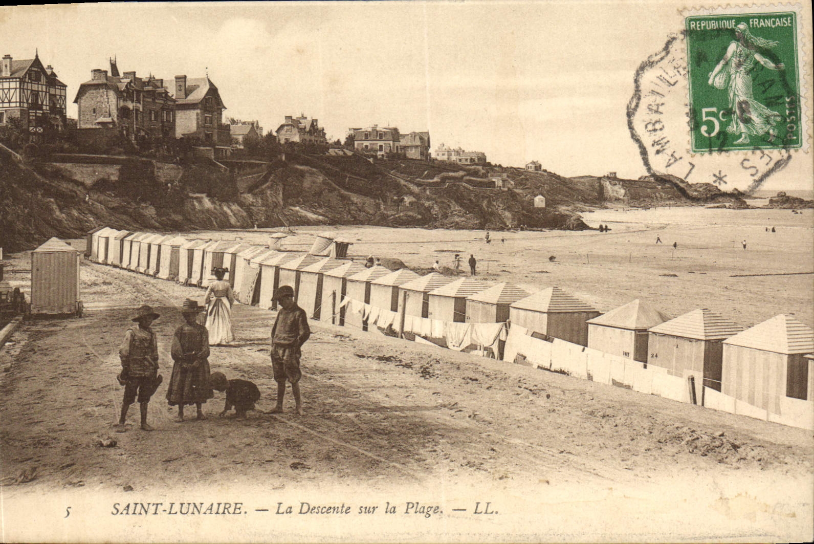 CPA Saint Lunaire La Descente Sur La Plage