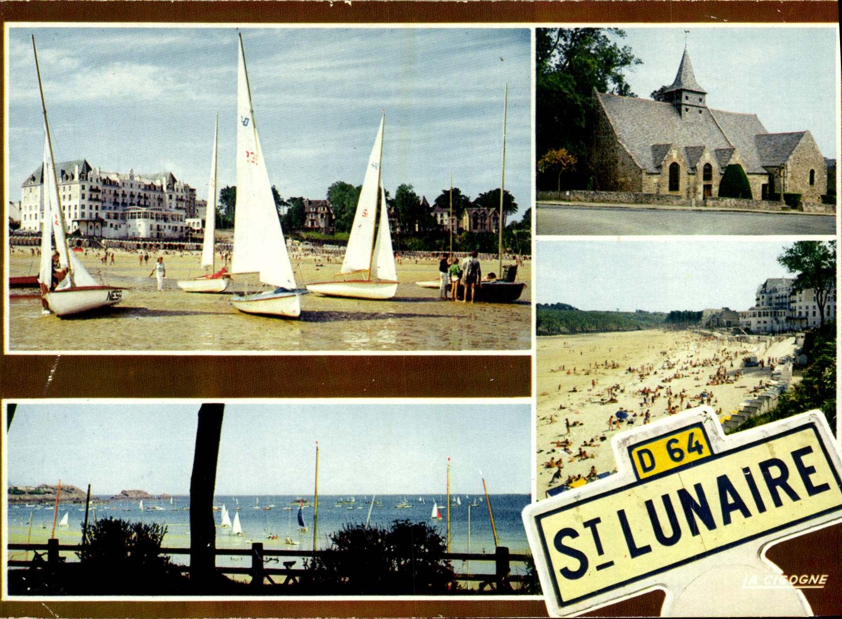 CPSM Saint Lunaire La Grande Plage La Vieille Eglise