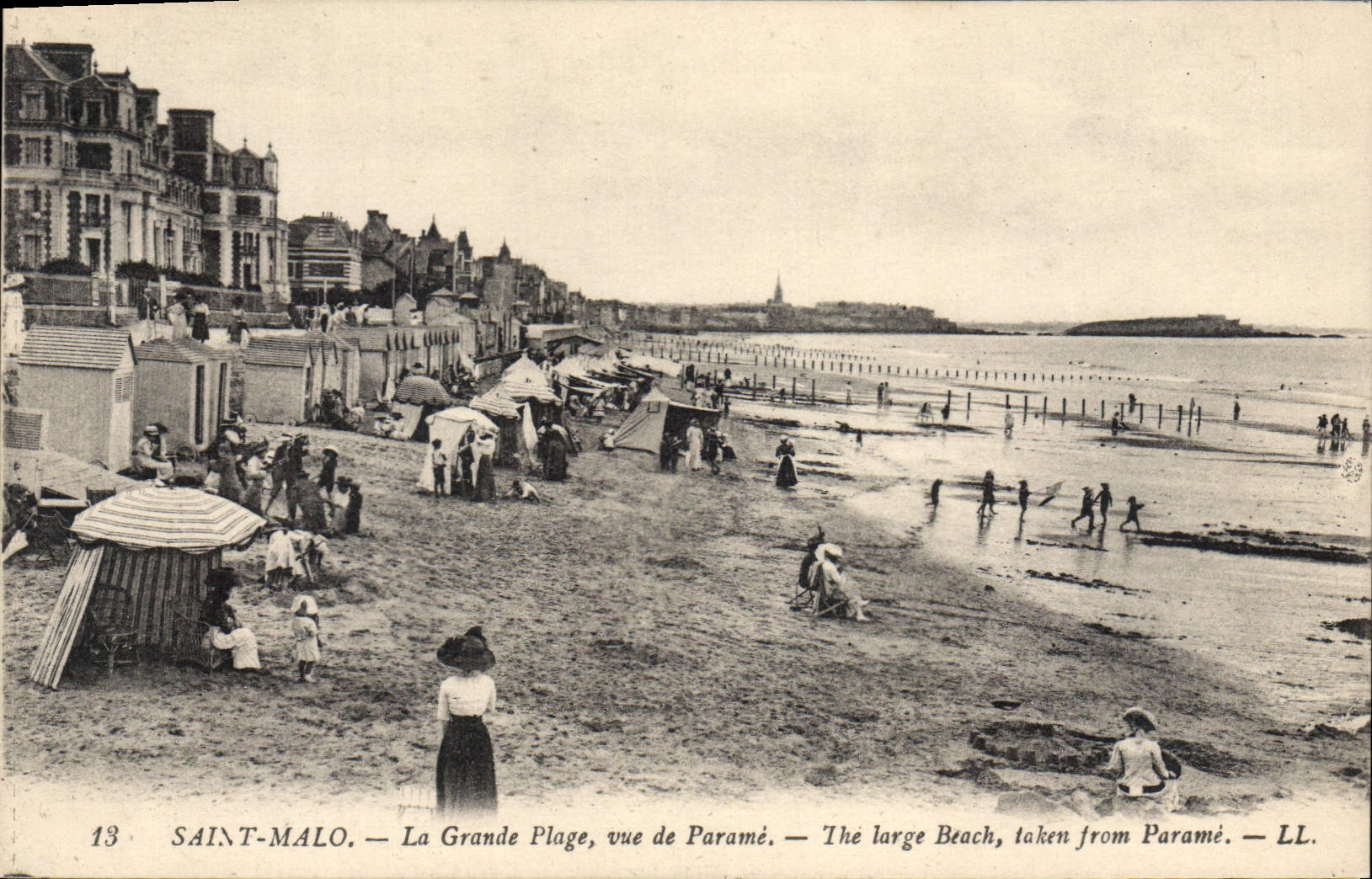 CPA Saint Malo La Grande Plage Vue De Parame
