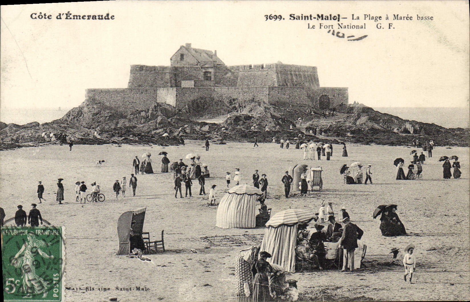 CPA Saint Malo La Plage A Maree Basse