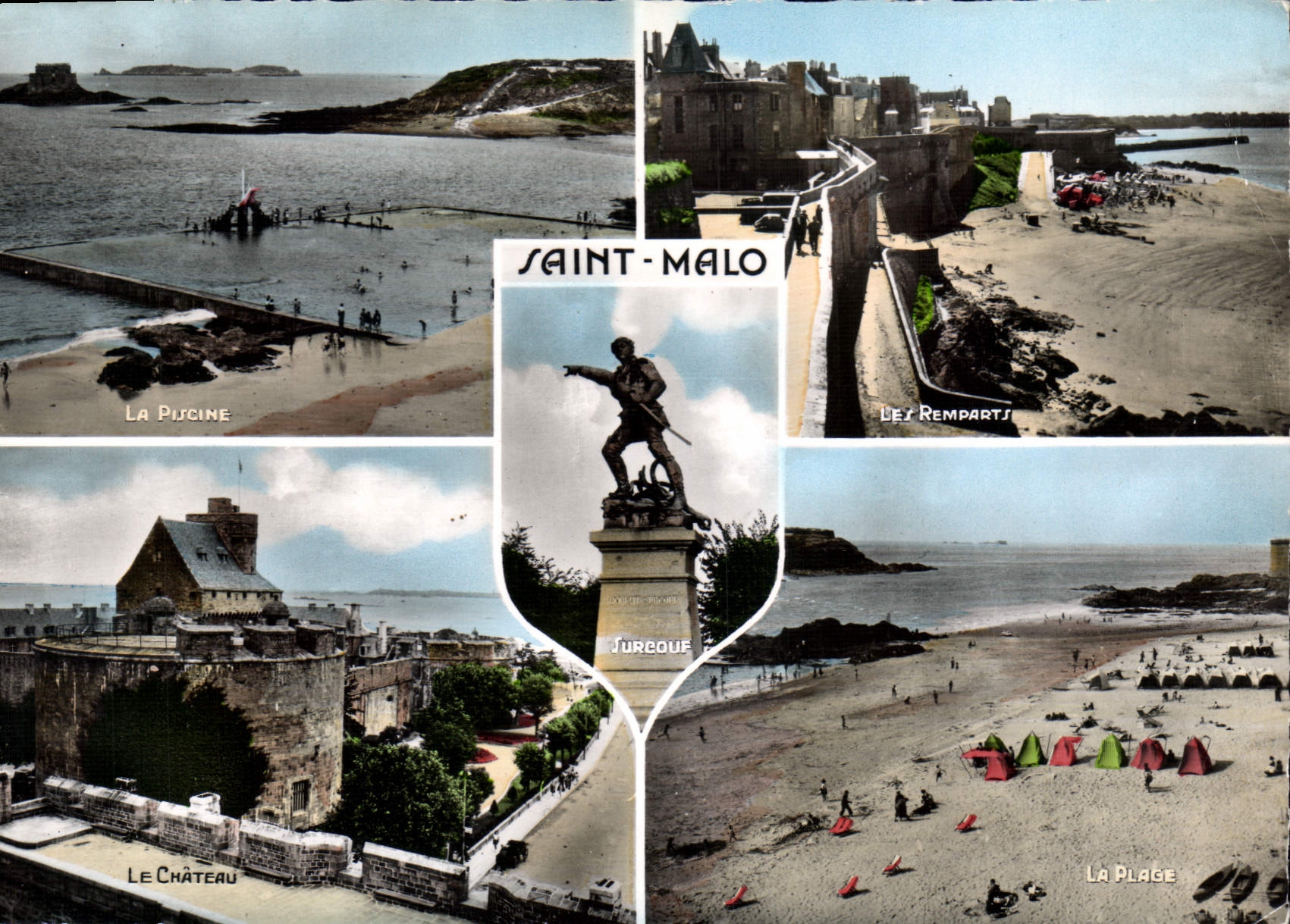 CPSM Saint Malo plage piscine château