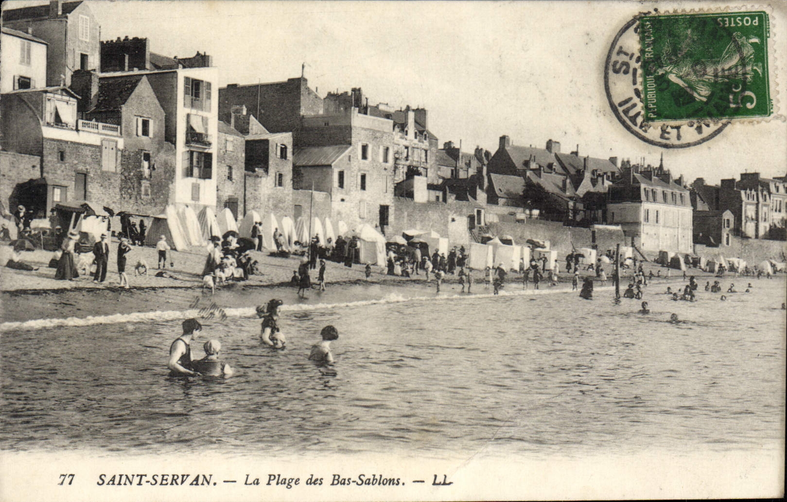 CPA Saint Servan La Plage Des Bas Sablons