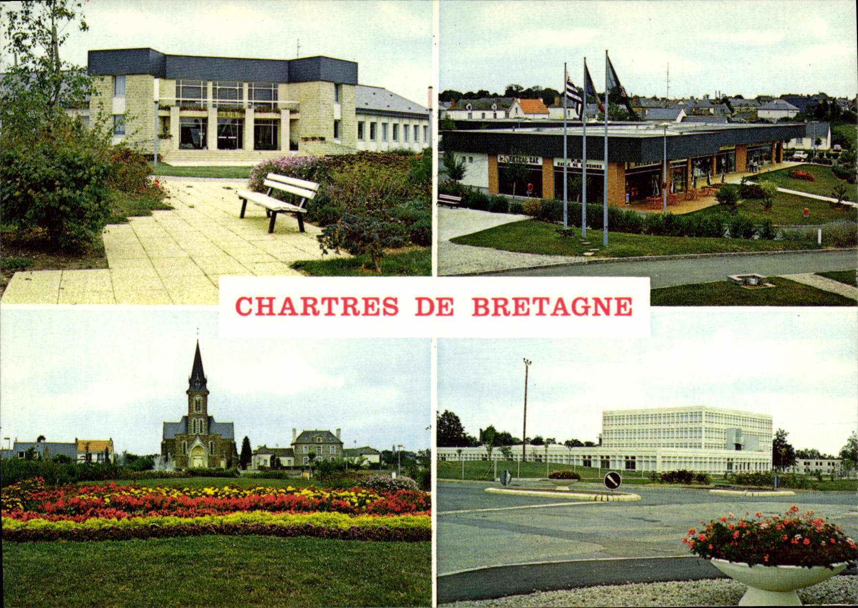 CPSM Chartres De Bretagne La Mairine L'Eglise Le Collège