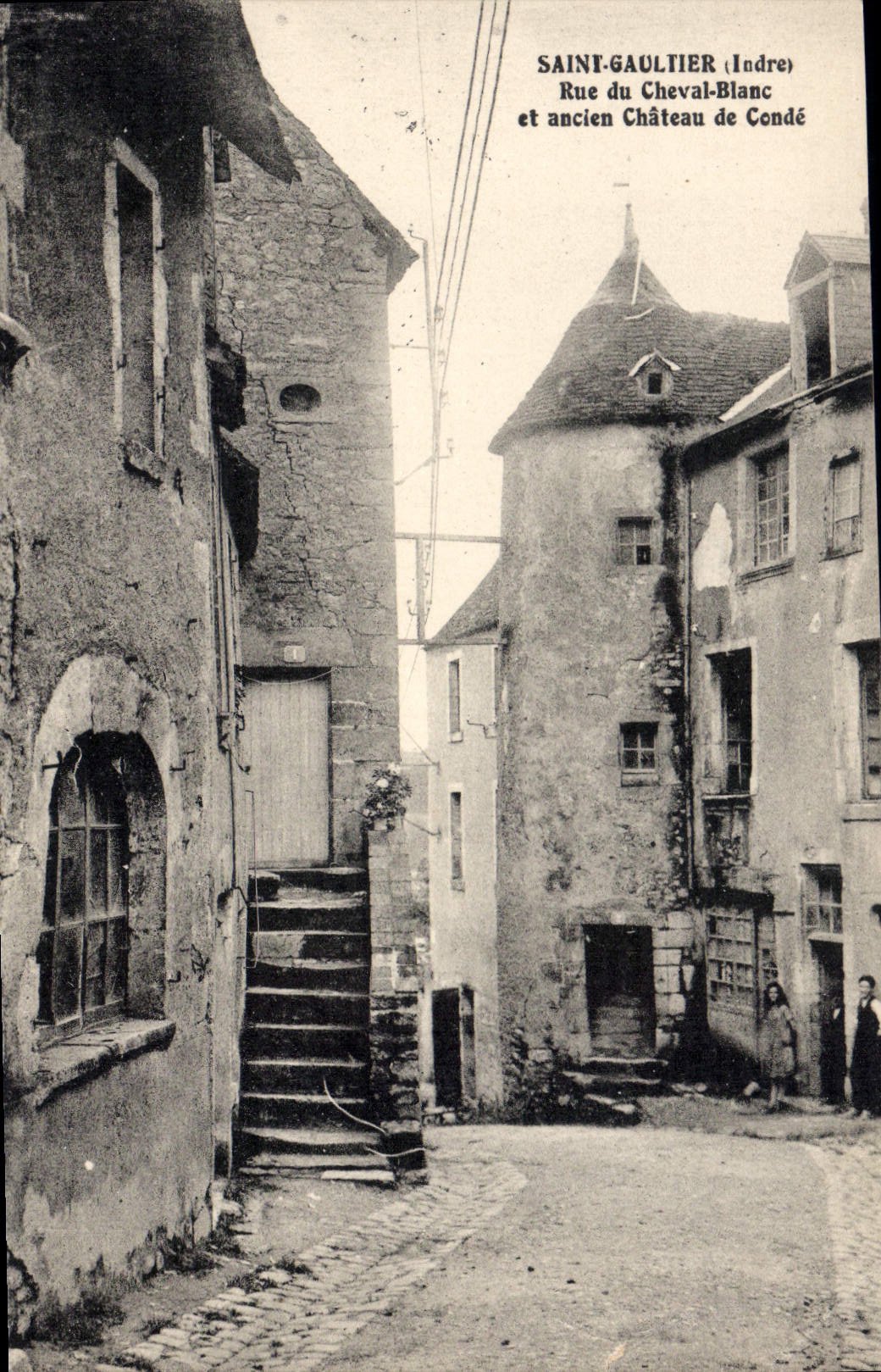 CPA Saint Gaultier Rue Du Cheval Blanc