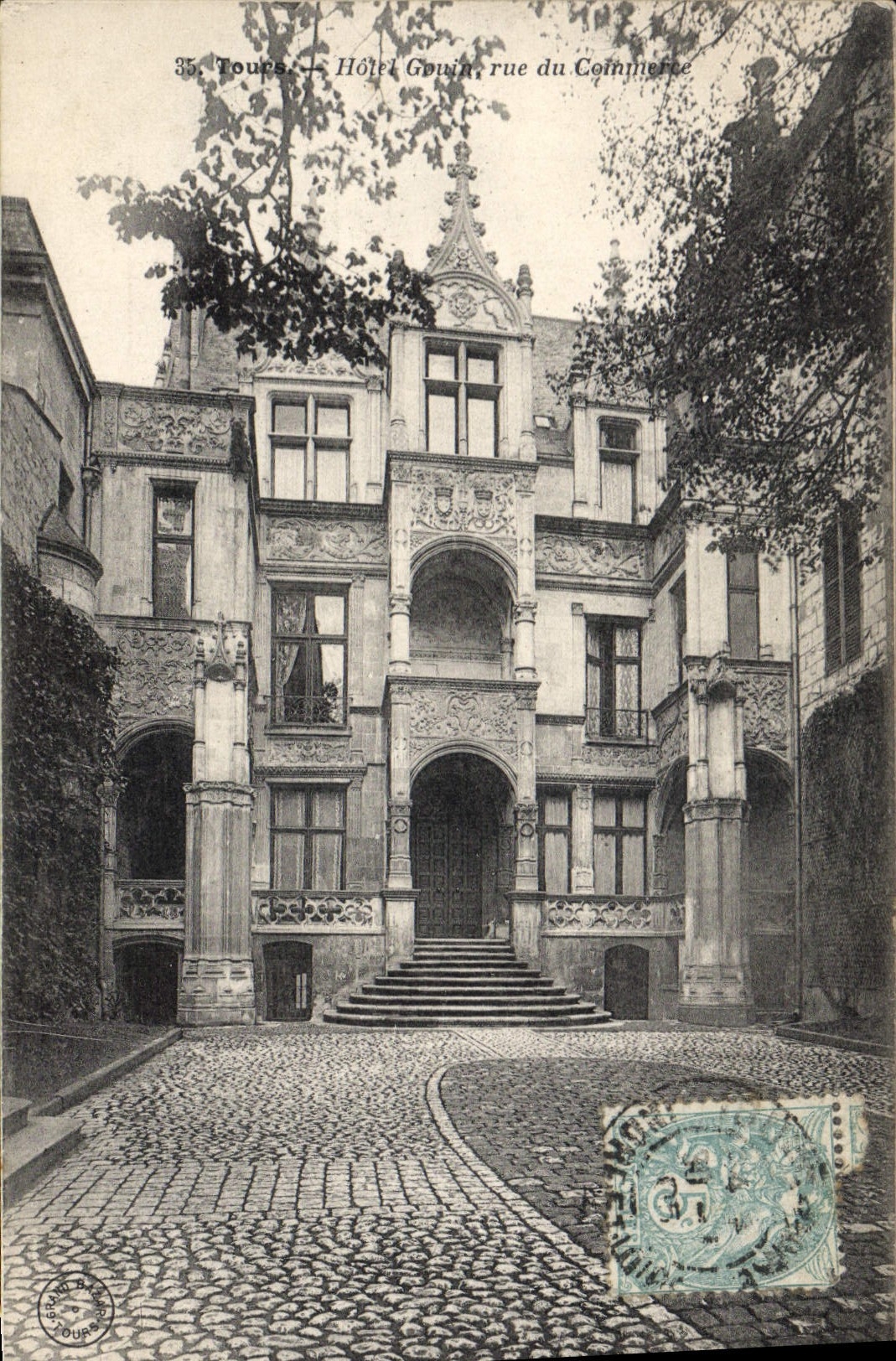 CPA Tours Hotel Gouin Rue Du Commerce