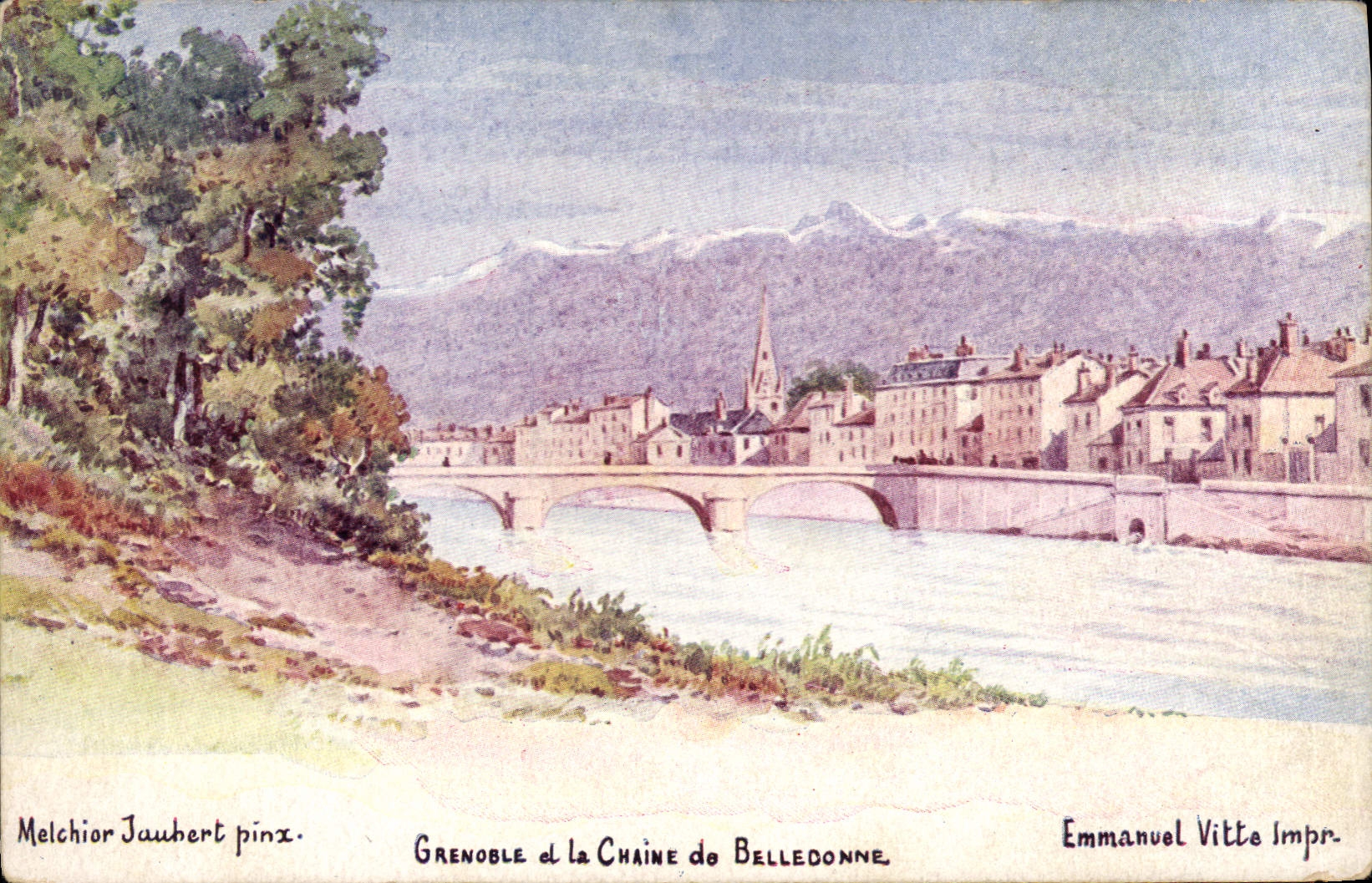 CPA Grenoble Et La Chaine De Belledonne Melchior Jaubert pinx