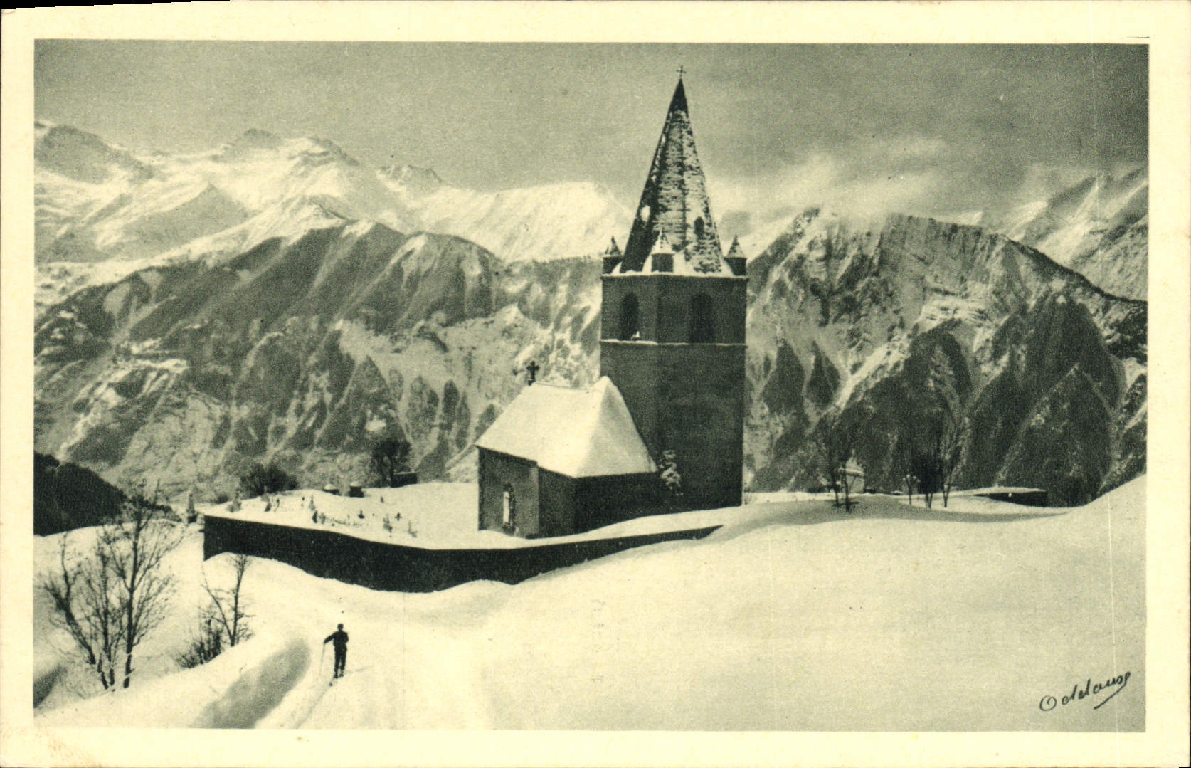 CPA L'Eglise D'Huez Oisans