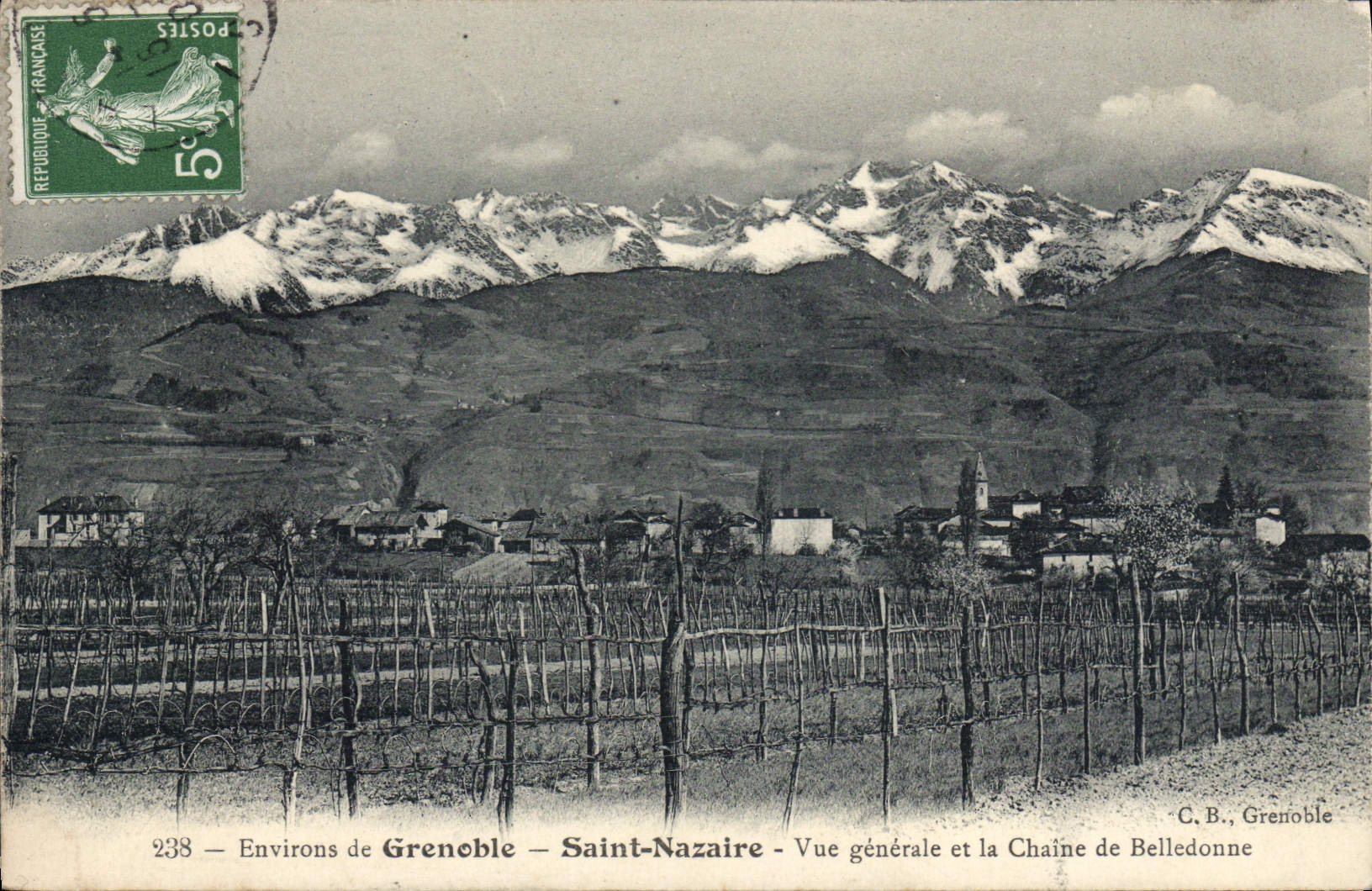 CPA Grenoble Saint Nazaire Vue Generale Et La Chaine De Belledonne
