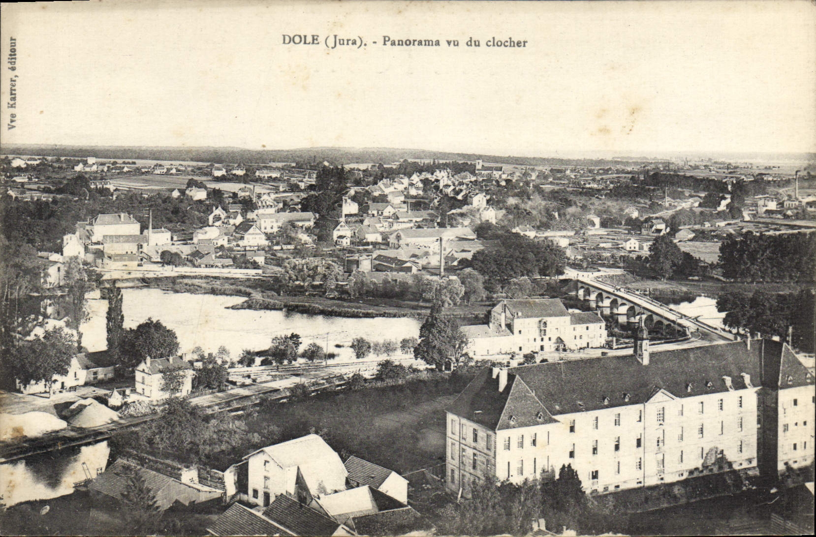 CPA Dole Panorama Vu Du Clocher