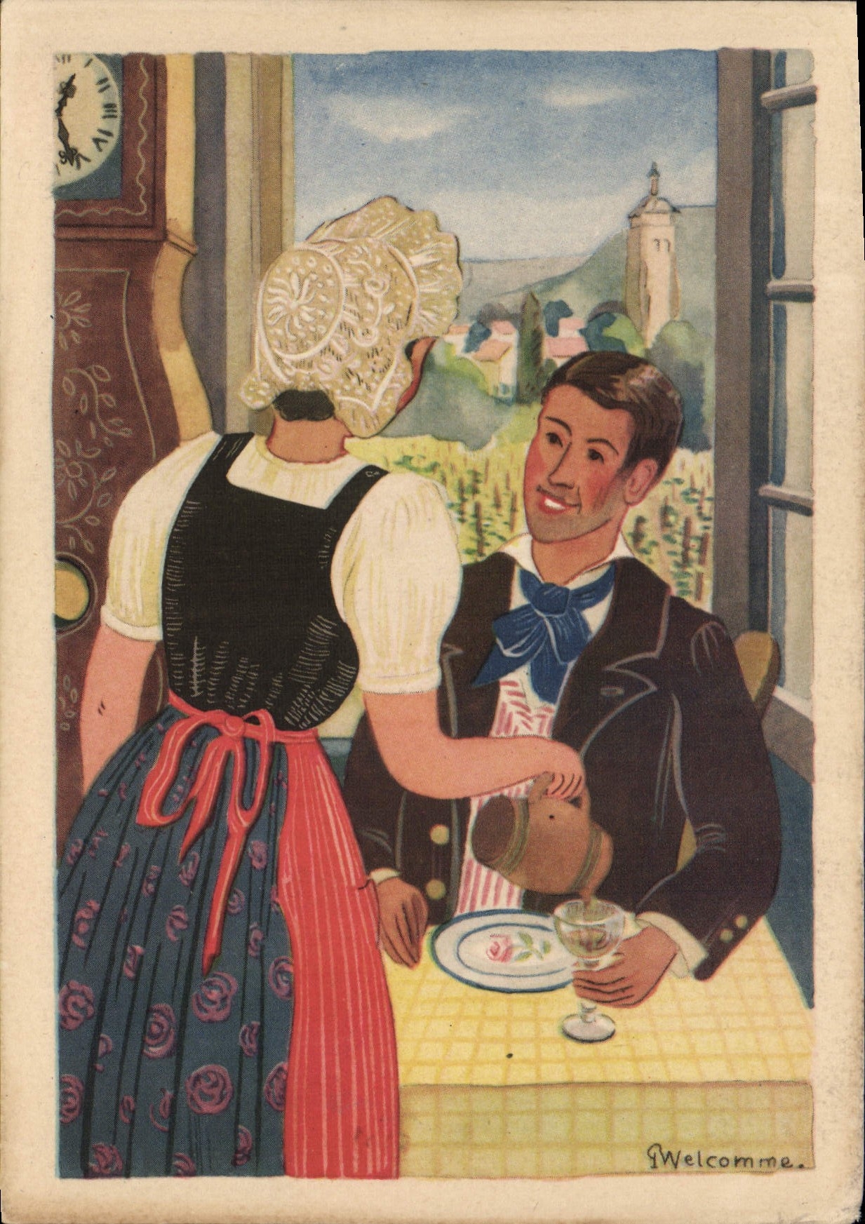 CPSM L'auberge D'Apres Une Aquarelle de WELCOMME