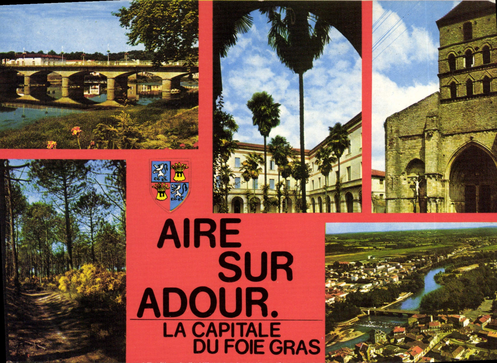 CPSM Aire Sur Adour Le Pont église