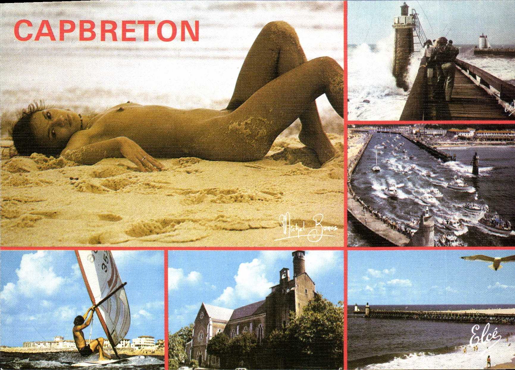 CPSM CAPBRETON L'Entree Du Port L'Estacade Femme nue érotisme
