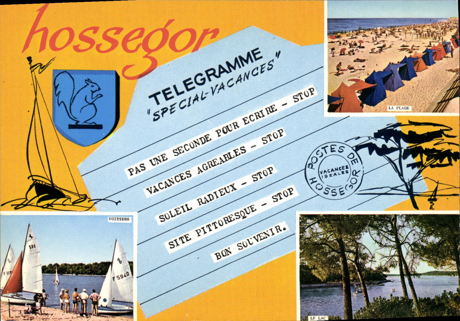 CPSM Hossegor telegramme
