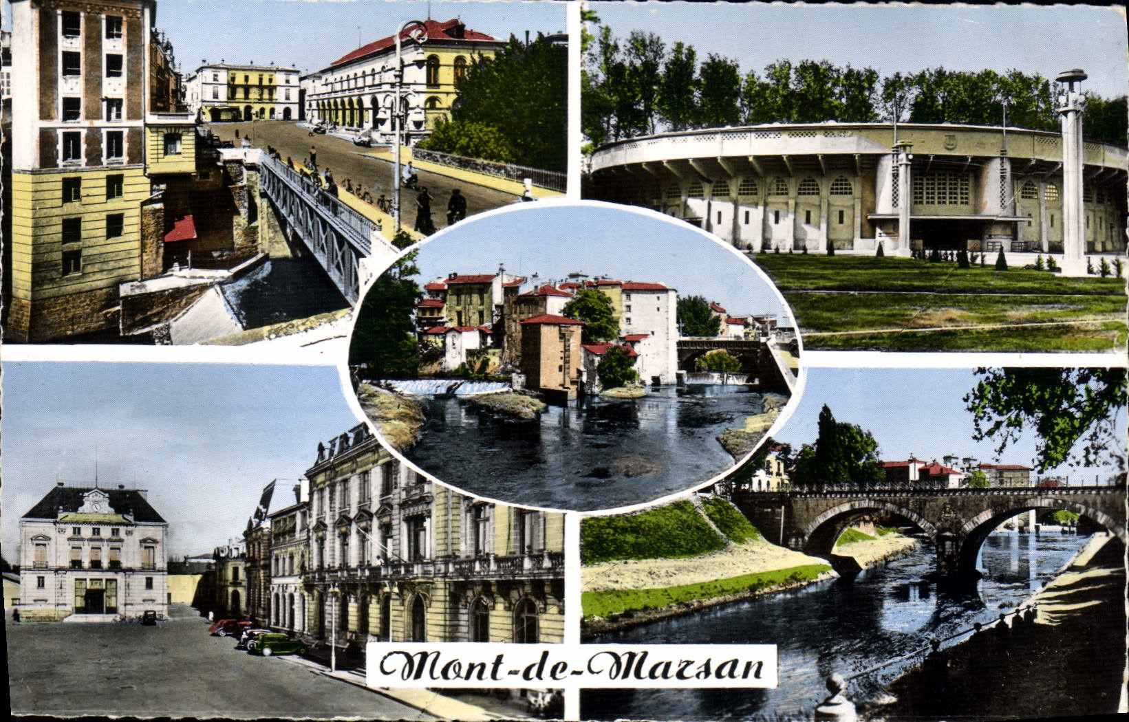 CPA Mont De Marsan Place Du Marché Le Theatre
