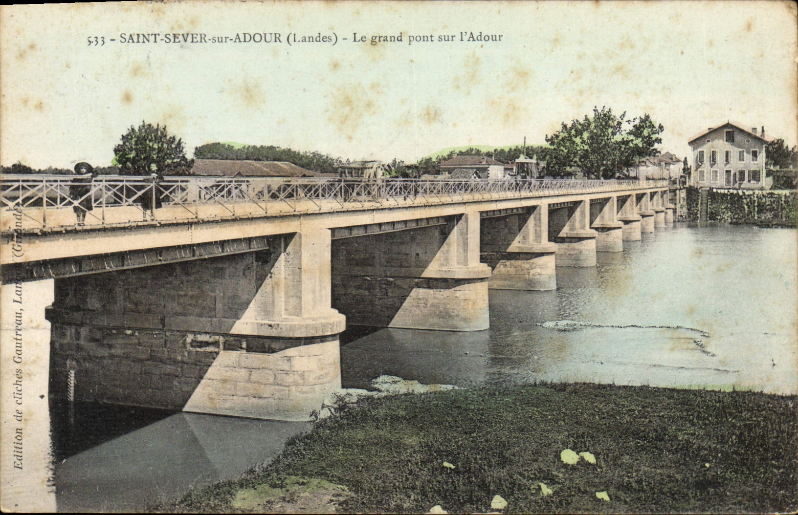 CPA Saint Sever Sur Adour Le Grand Pont Sur I'Adour