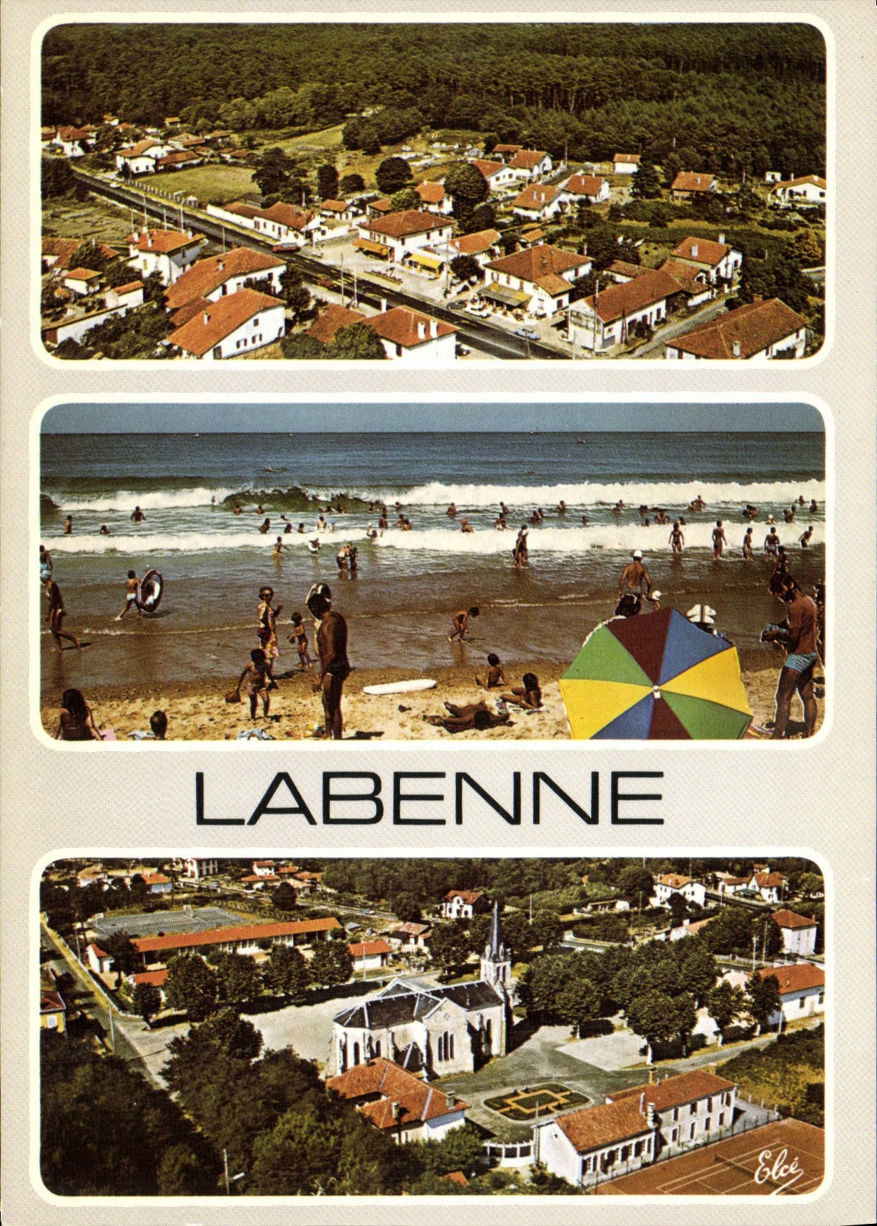 CPSM Labenne plage mairie église