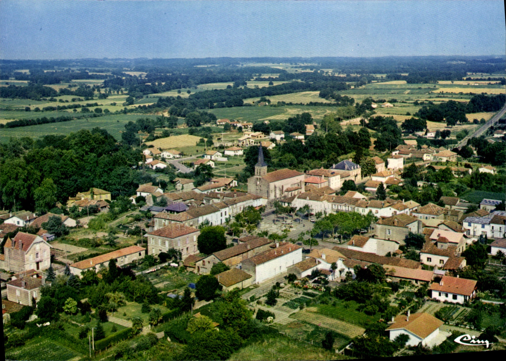 CPSM Cazeres Sur L'Adour Vue Generale Aerienne