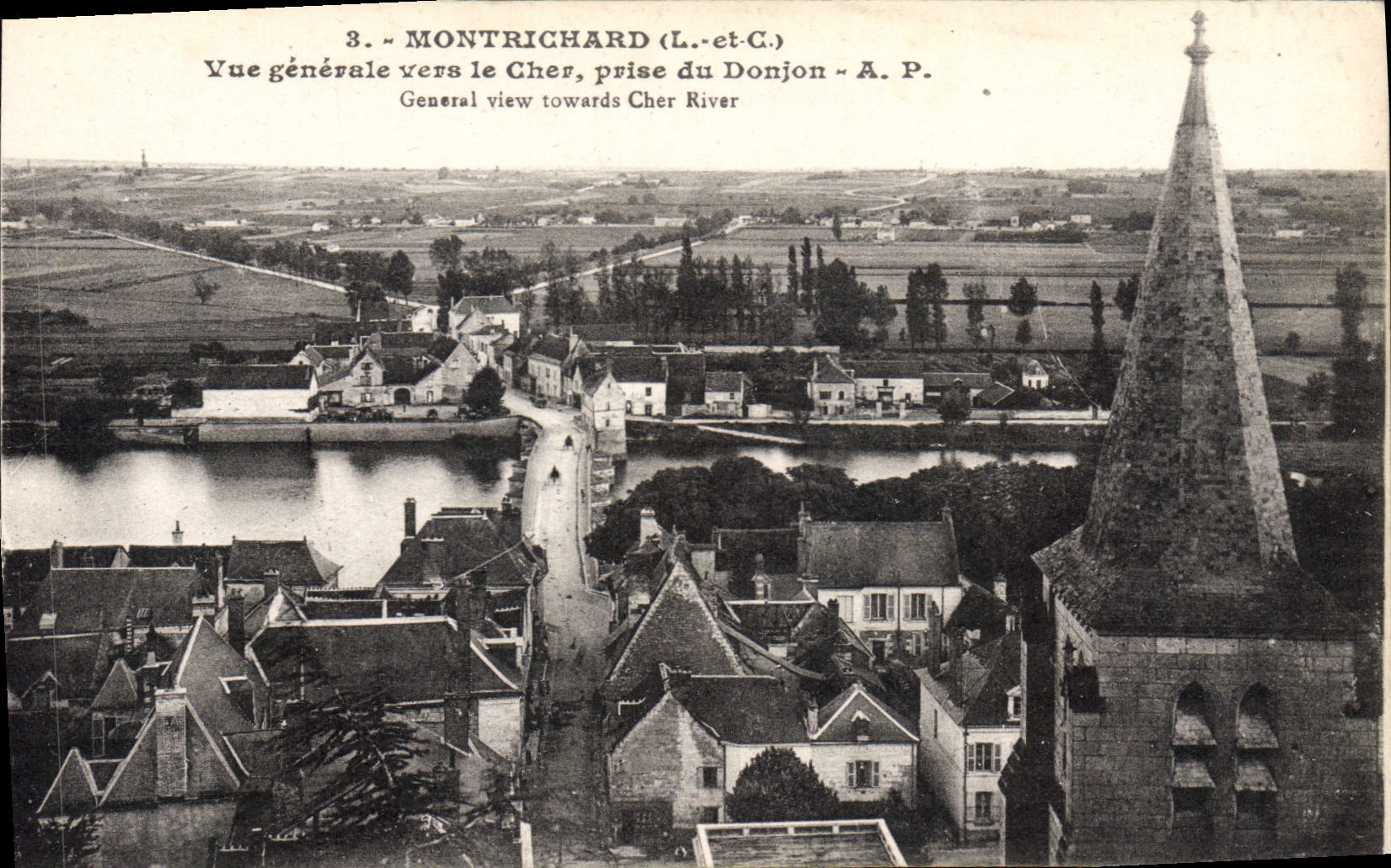 CPA Montrichard Vue Generale Vers Le Cher Prise Du Donjon