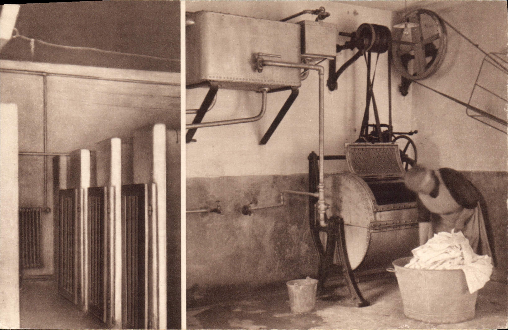 CPA La Sistiere Cour Cheverny Les bains douches la buanderie