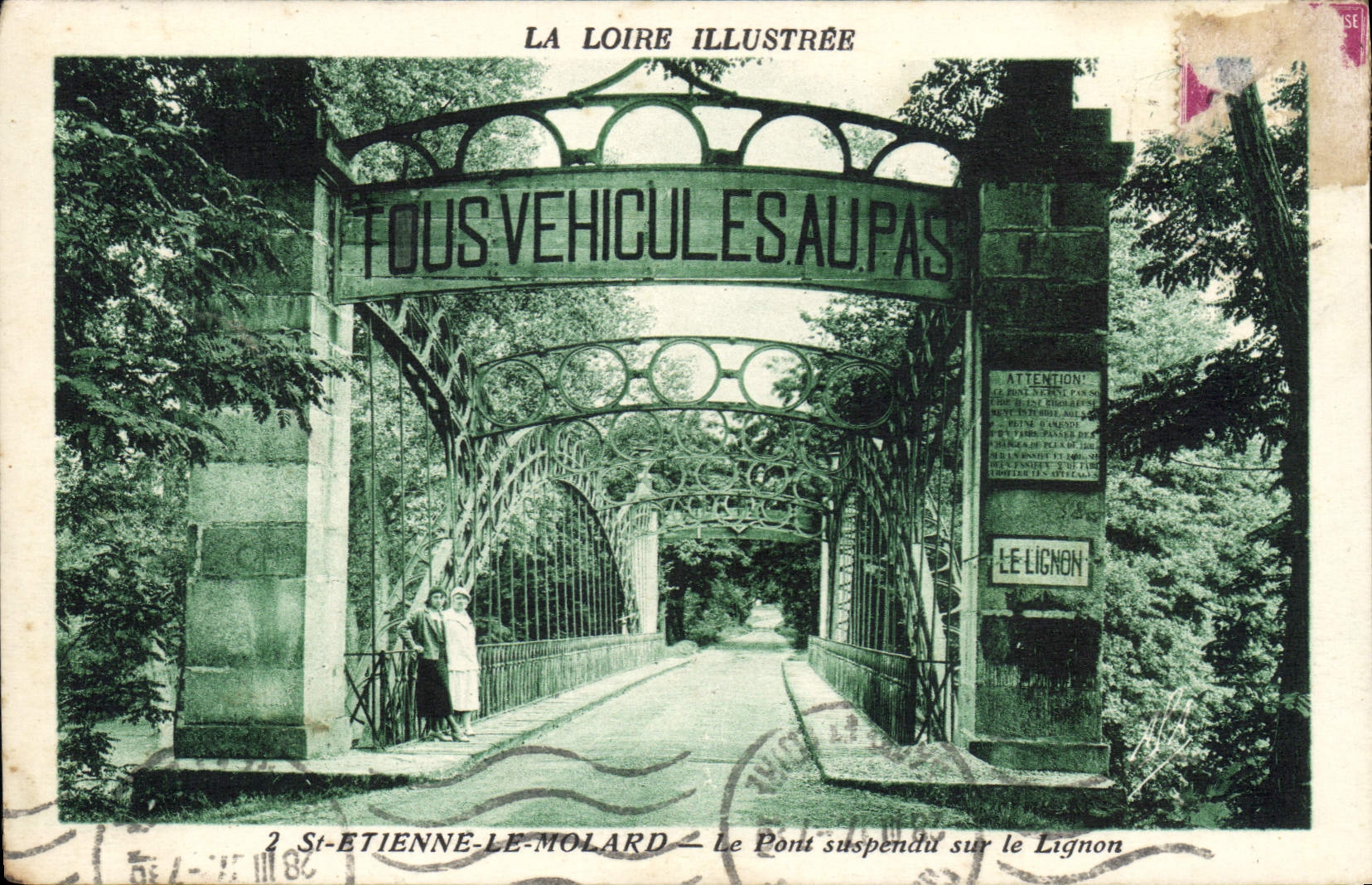 CPA St Etienne Le Molard Le Pont Suspendu sur Le lignon