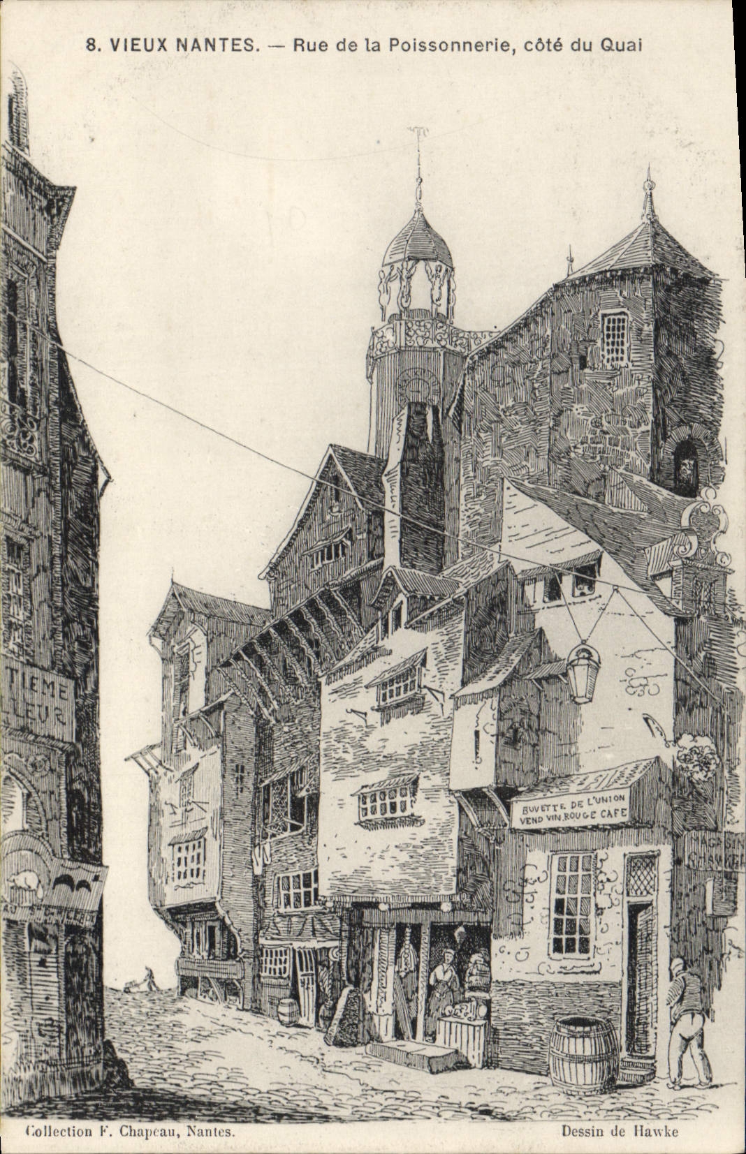 CPA Vieux Nantes Rue de la Poissonnerie Cote du Quai
