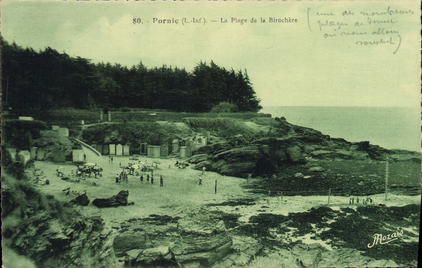 CPA PORNIC La Plage de la Birochere