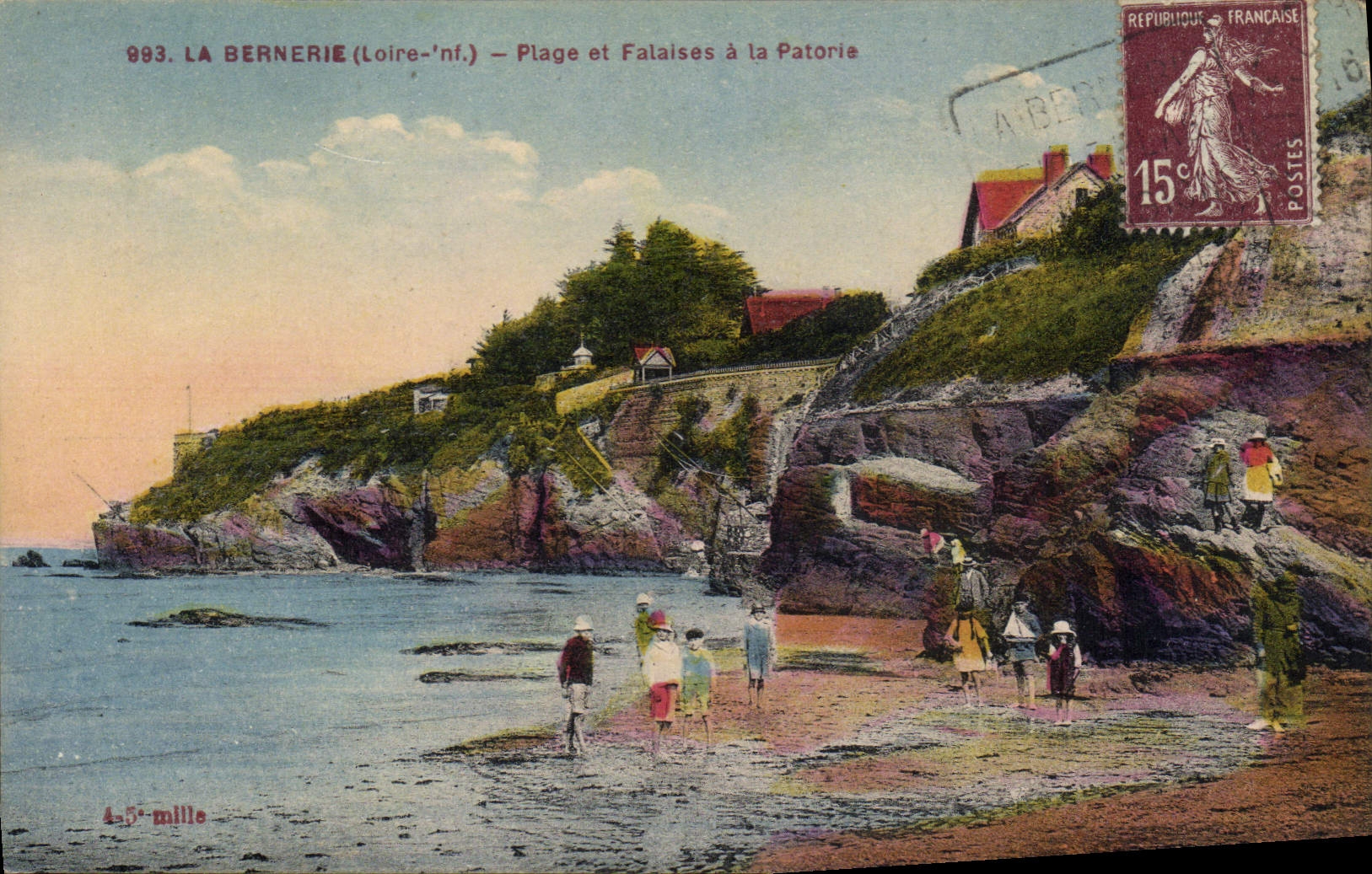 CPA La Bernerie Plage Et Falaises La Patorie