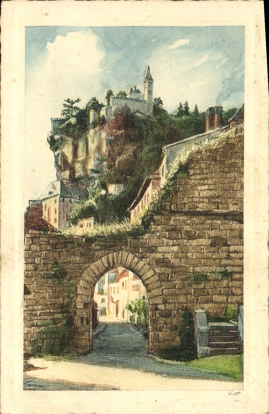 CPA Rocamadour La Porte Du Figuier