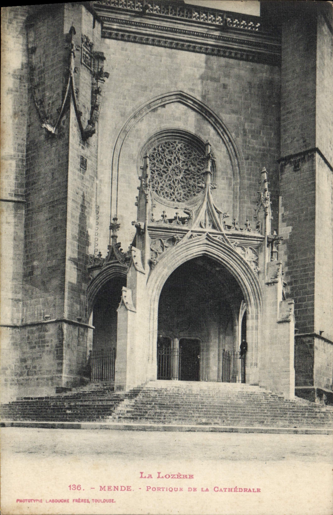 CPA Mende Portique De La Cathedrale