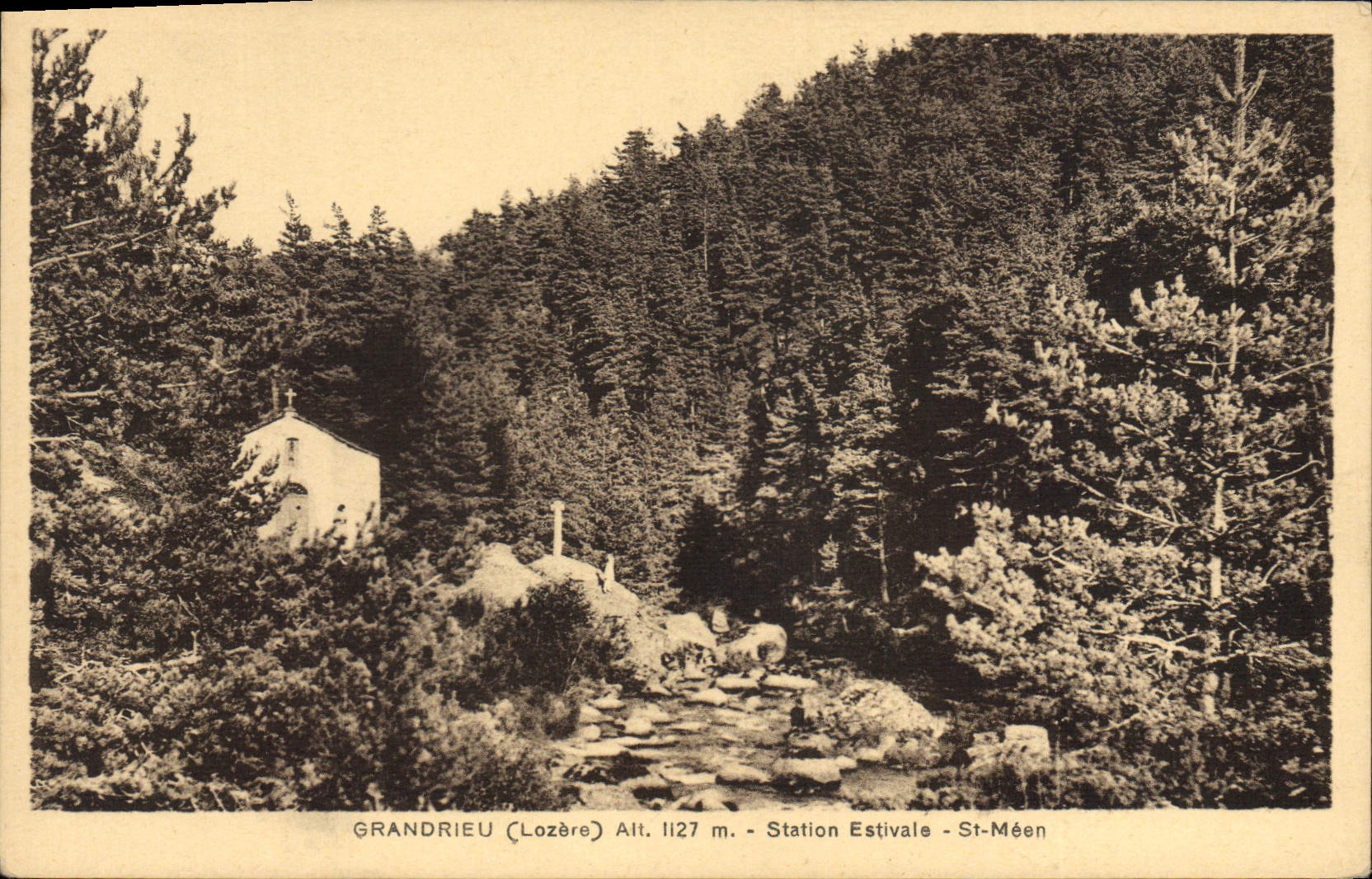CPA Grandrieu Station Estivale St Meen