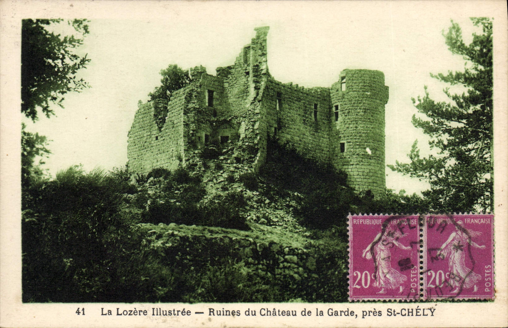 CPA La Lozere Illustree Ruines Du Chateau De La Garde Pres St Chely