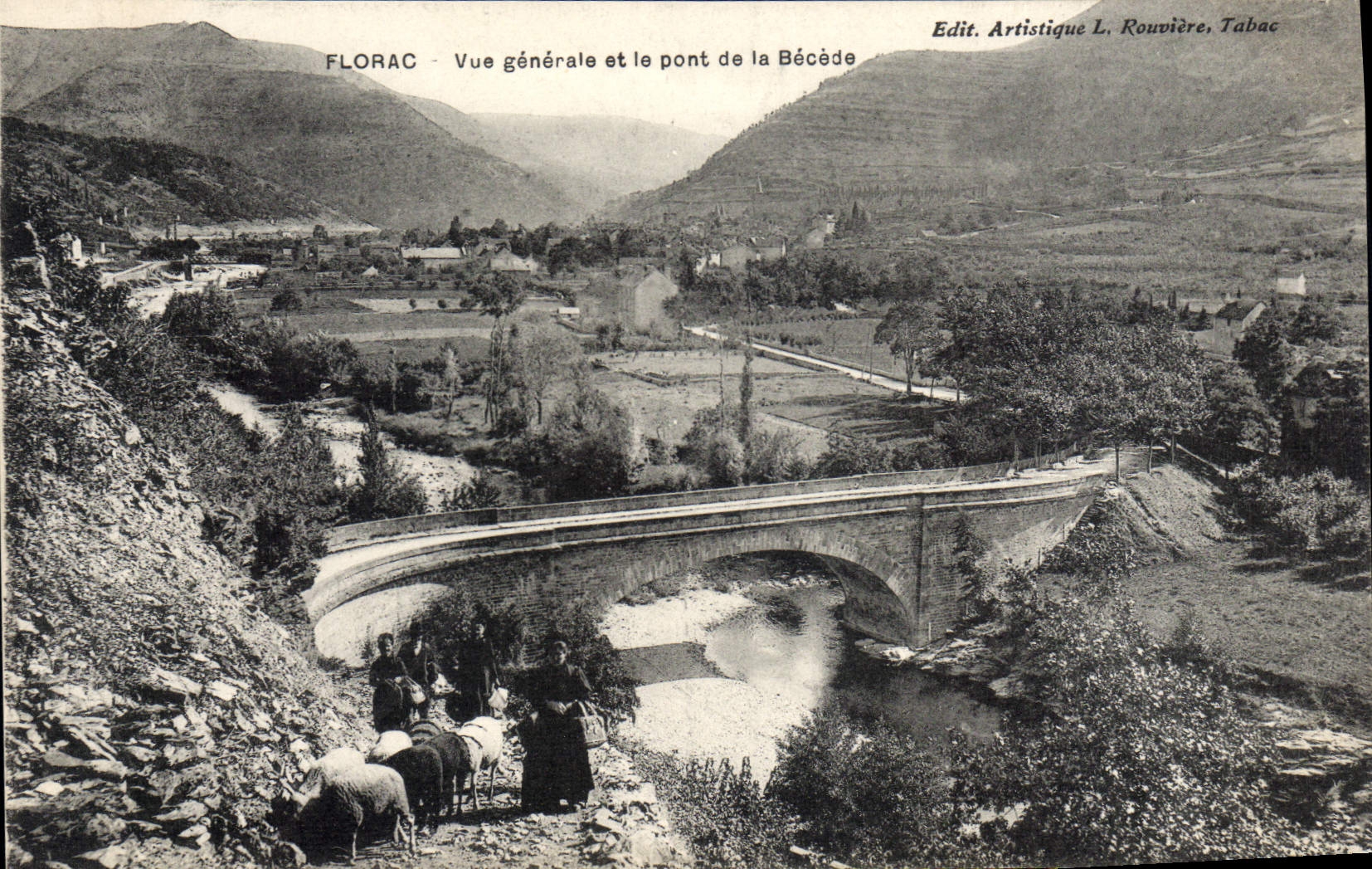 CPA Florac Vue Generale Et Le Pont De La Becede