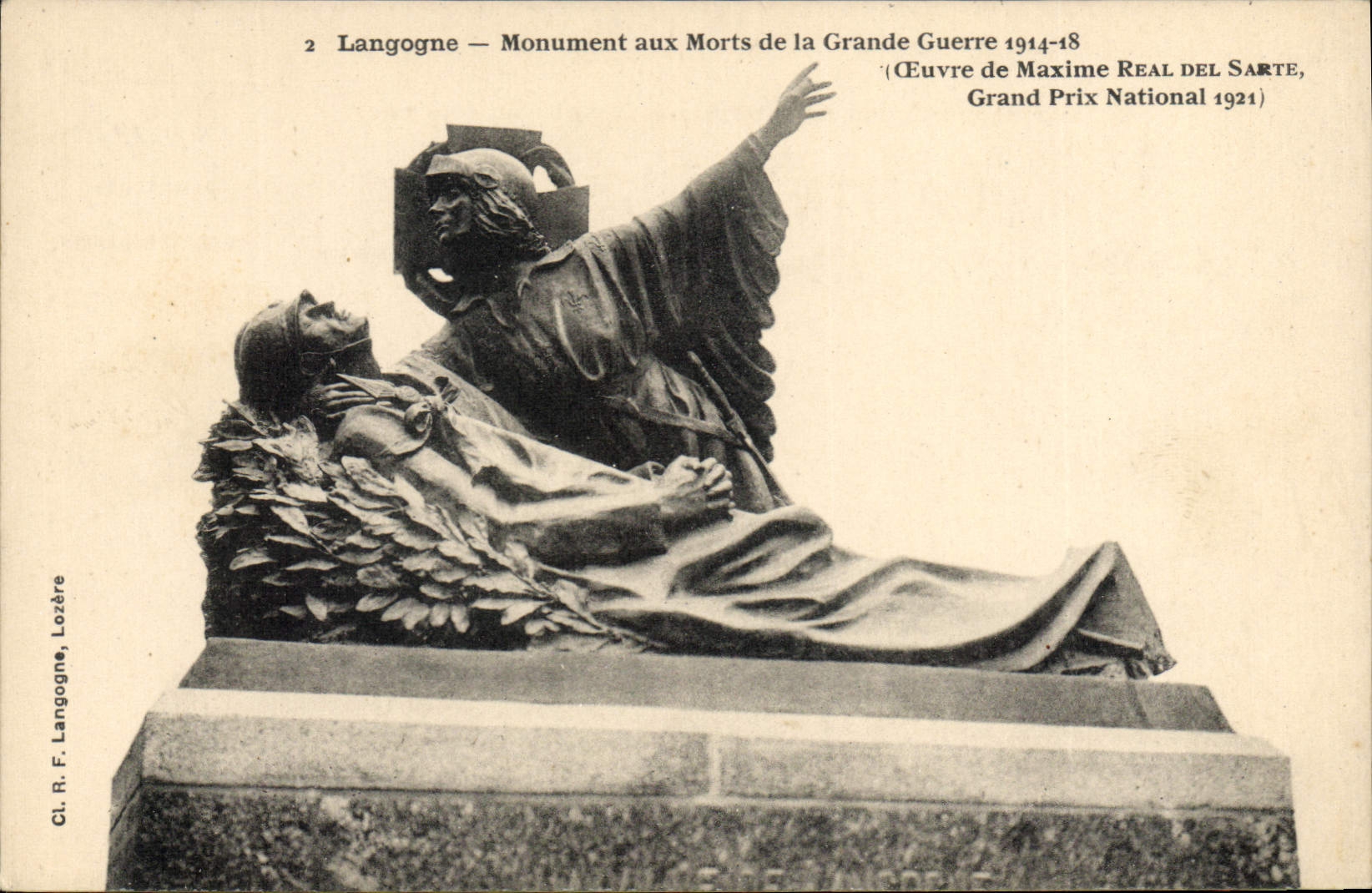 CPA Langogne Monument Aux Morts De La Grande Guerre
