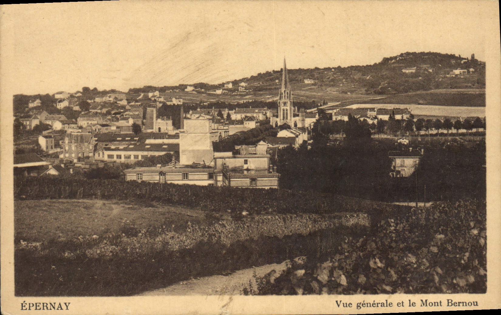 CPA Epernay Vue Generale Et Le Mont Bernou